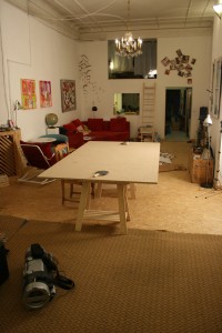 The living room as viewed from the juggling studio.