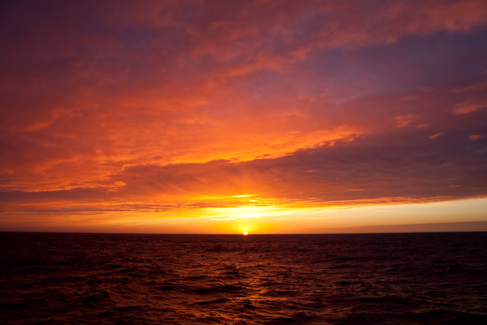 Sunset over the Drake Passage.