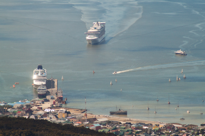 Cruise ship approaching Ushuaia (2009).