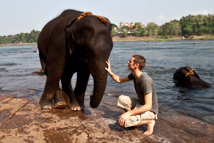 Me and a baby elephant.