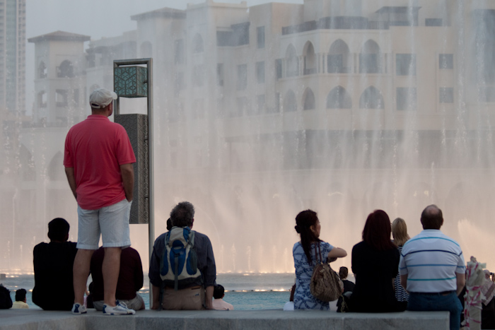 The Dubai Fountains! Here's Mike watching the show.