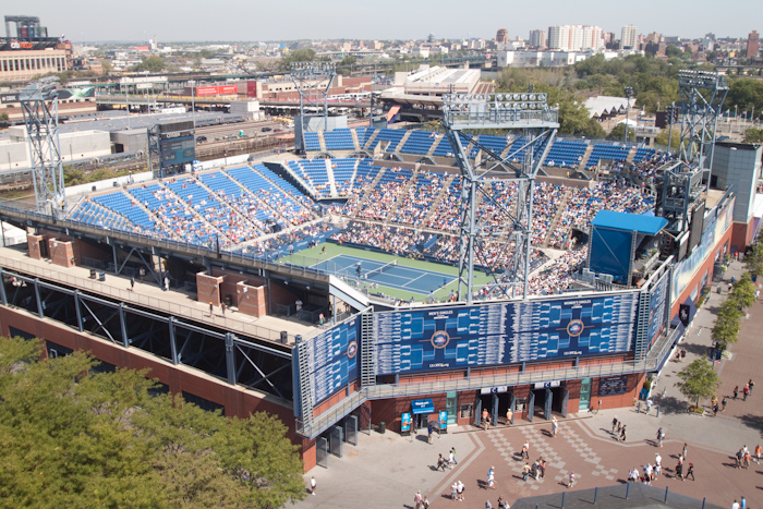 From the top of the Arthur Ashe Stadium I could have watched the match in the other arena.