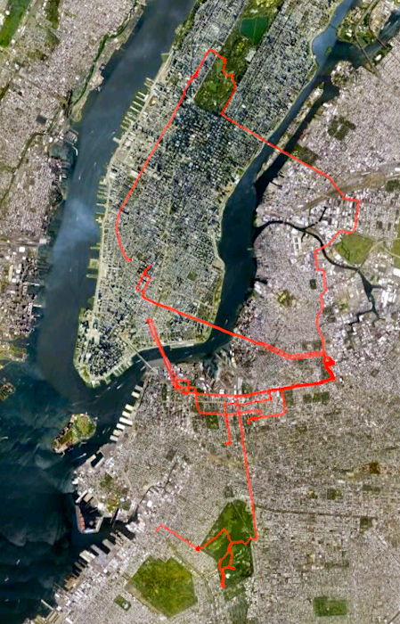 Some of my cycling routes on Tuesday, Wednesday and Thursday.