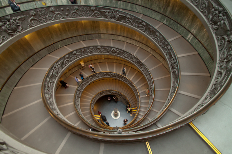 More staircases in the Vatican Museum. I loved how the steps got closer and closer together down the spiral.