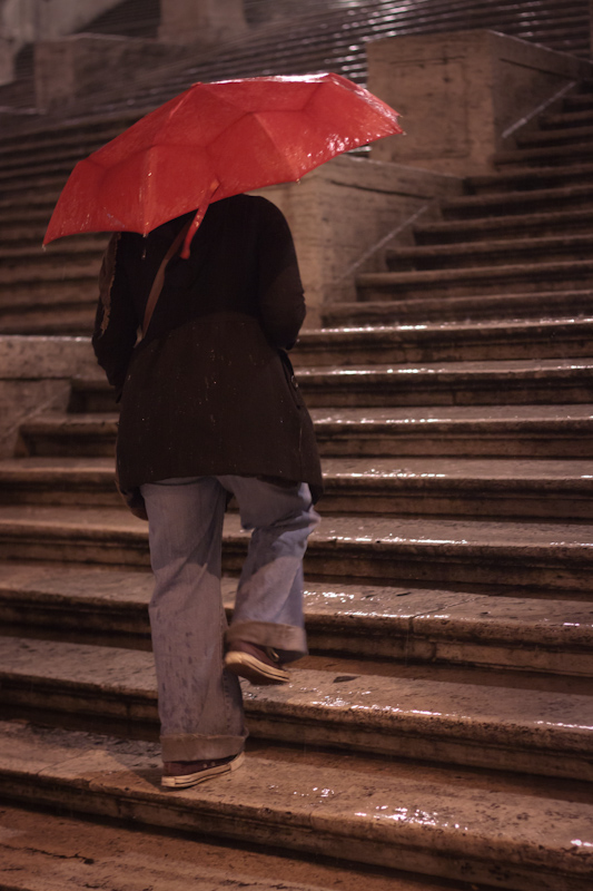 The Spanish Steps in the rain.