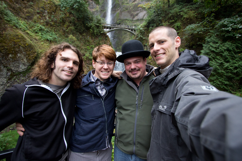 Thom, Curt, Rob and me in front of a waterfall.
