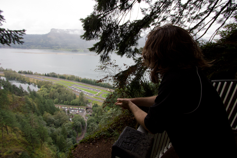 Thom looking out on the end of the Oregon Trail.