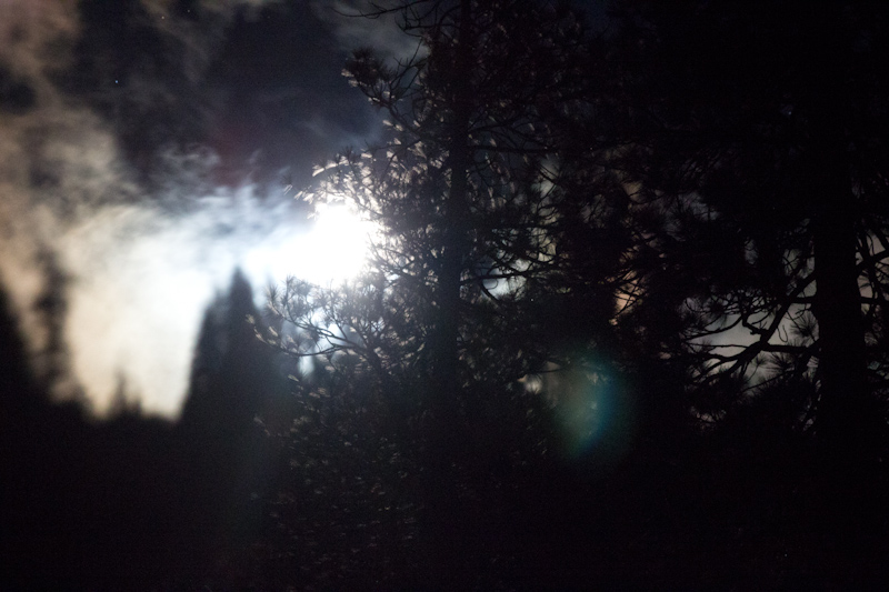 The stars came out, and I had to use my iphone as a torch to see the path under the trees, but then I turned and saw the moon rise over Sentinel Rock. I thought the sunset and starlit valley had been amazing, but this just added an extra layer of magic on the entire hike.