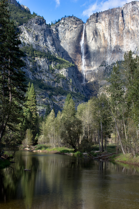 Another shot of Yosemite Falls from the Swinging Bridge, this time in the sunlight.