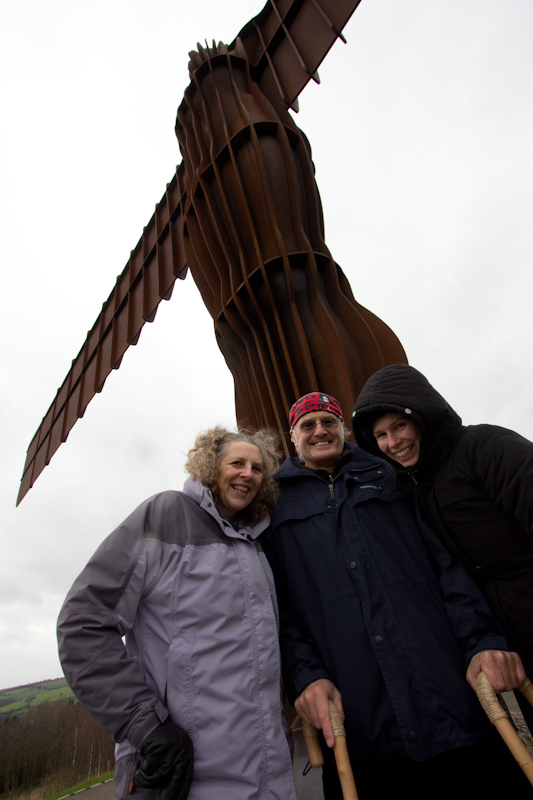 UK trip - January 2012: Group photo at the Angel of the North.