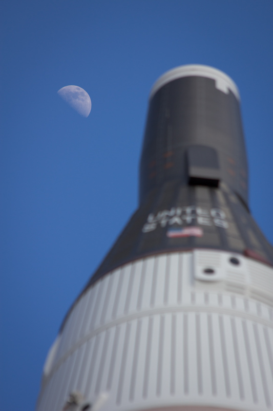 Kennedy Space Center: The Moon and the Murcury capsule.