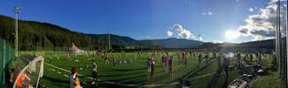 EJC 2015 Bruneck - Sunday August 2nd: Soccer field panorama.