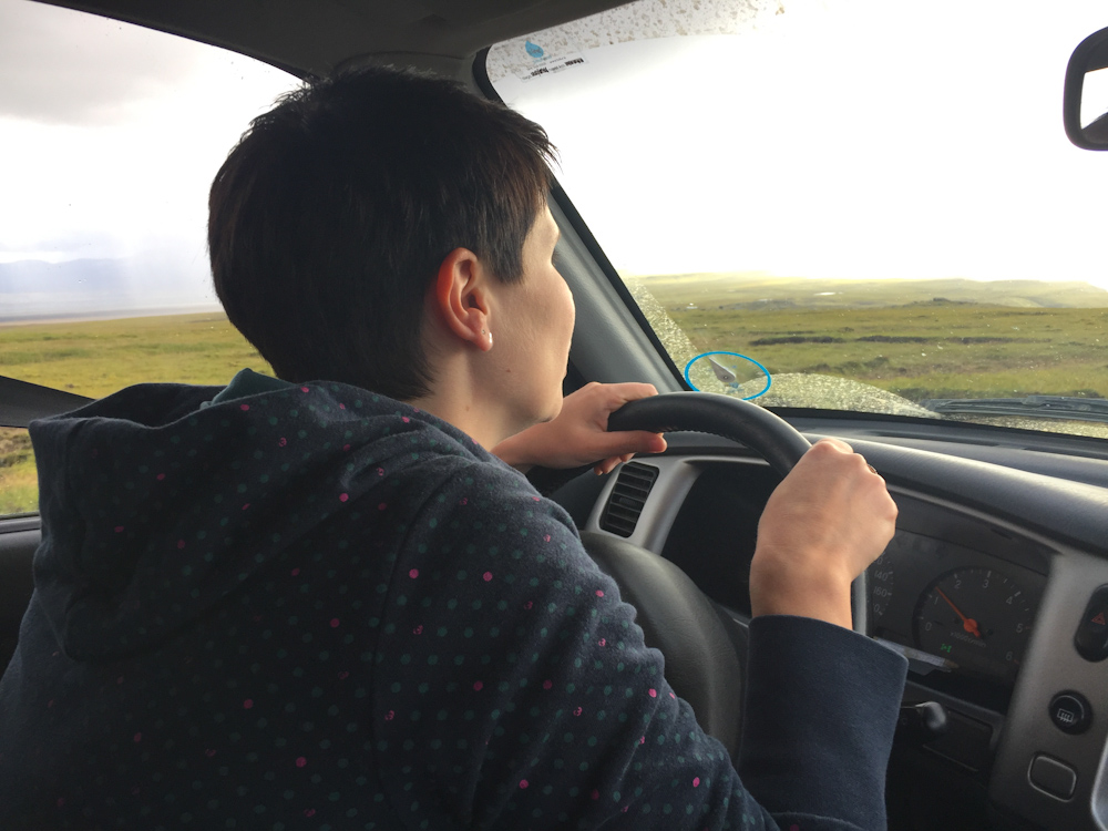 Iceland Adventure with Juliane and Luke: Juliane driving for the first time
