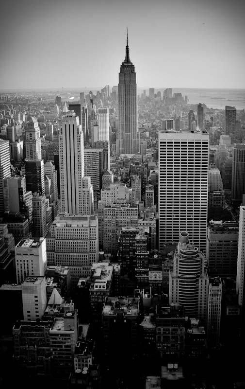 I went to the top of the Rockefeller center at sunset.