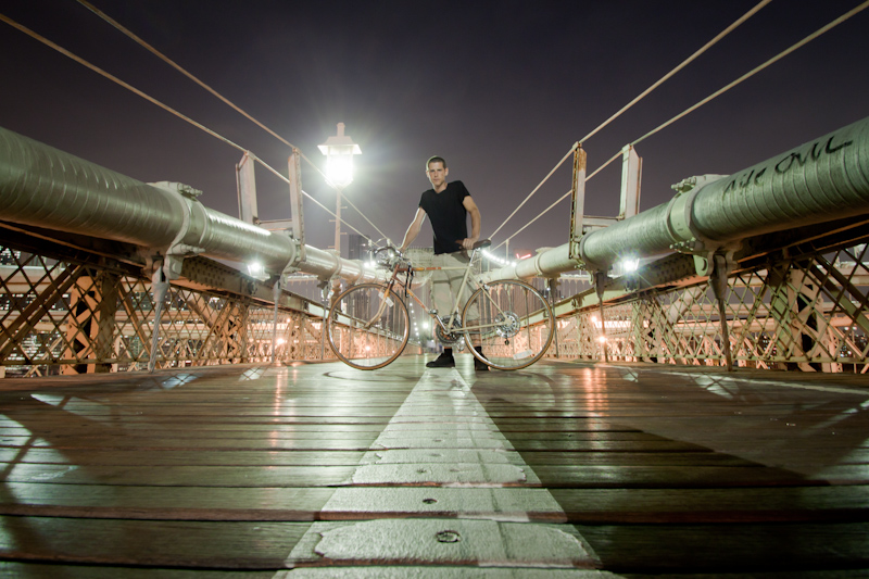 Here's me with my bike on the Brooklyn Bridge.